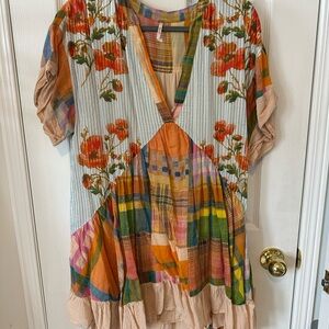Colorful Floral Patchwork Dress